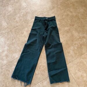 Zara Wide Leg Pants in Dark Green